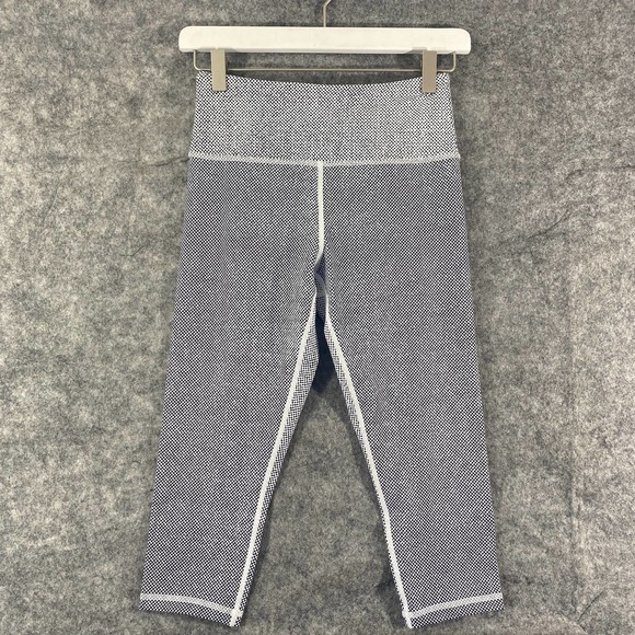 Zyia Active Leggings 4 Houndstooth Racer Light n Tight High Rise Crop Capri - Picture 2 of 12